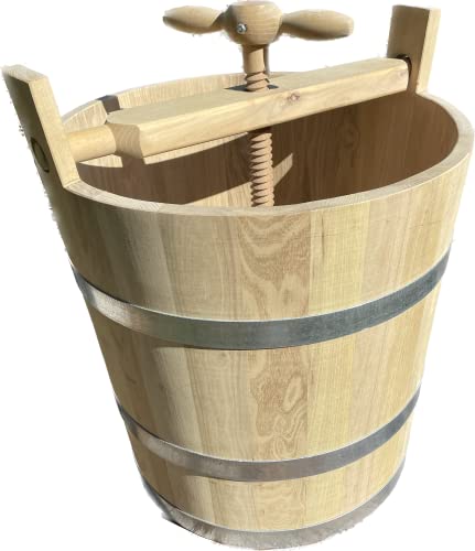 Fassl Baron Krautfass Holz Pökelfass Surfass 89 l Fleischfass Sauerkrautfass Farbe mit Spindel und zweitem Boden von Fassl Baron