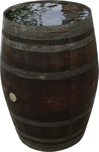 Fassl Baron Regentonne gebrauchtes Weinfass Holzfass Regenfass Barriquefass Eiche 225 Liter Wasserfass Tonne Bottich Fass (mit Naturöl versiegelt, ohne Zubehör) von Fassl Baron