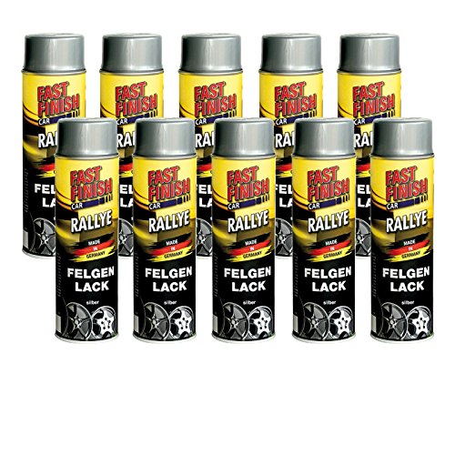 10x 500ml FAST FINISH RALLYE FELGENLACK FELGENSPRAY FELGENSILBER SILBER SPRAY von Fast Finish