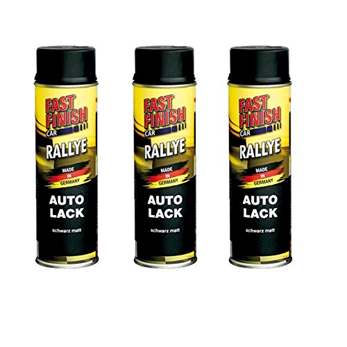 3x 500ml FAST FINISH RALLYE SCHWARZ MATT AUTOLACK SPAYDOSE TUNING 31700303 von Fast Finish