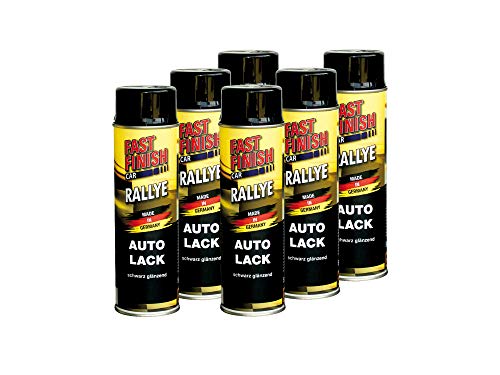 Fast Finish Set: 6x Car Autolack, schwarz, glänzend - 500ml von Fast Finish