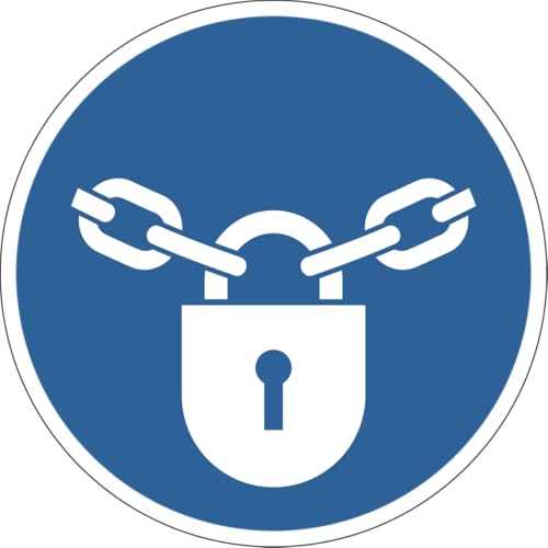 Gebotszeichen Aufkleber, 10 Stück (M028: Verschlossen halten, 25 mm Ø) von Fast-Label
