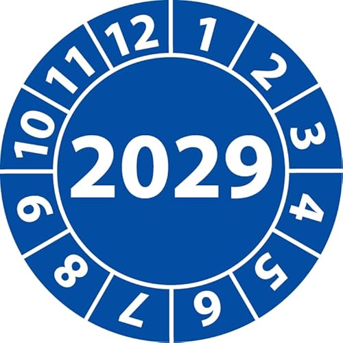 Jahresprüfplakette 2023, Vinylfolie, selbstklebend, Prüfaufkleber, Jahresplakette für das Jahr 2023 (20 mm Ø, Blau, 100) von Fast-Label