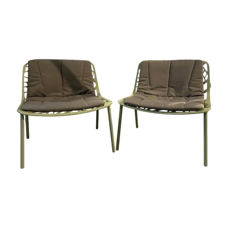 2er Set Lounge Sessel Forest Aluminium Tea Green Grün Pulverbeschichtet Mit Sitz... 2er Set Lounge Sessel Forest Aluminium Tea Green Grün Pulverbeschichtet Mit Sitz... von Fast