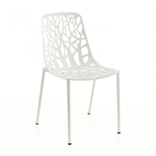 Forest Fast Stapelbarer Stuhl Aus Aluminium-Druckguss Art 6501 Farbe Weiß von Fast