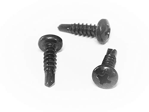 100 Stück Bohrschrauben 3,9x13 mm schwarz verzinkt mit Linsenkopf selbstschneidend DIN 7504 N-H von FastBolt