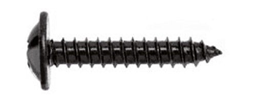 100 Stück Linsen-Blechschrauben 3,5x16 mm schwarz verzinkt mit Bund und Kreuzschlitz H, Stahl einsatzgehärtet DIN 968 C von FastBolt