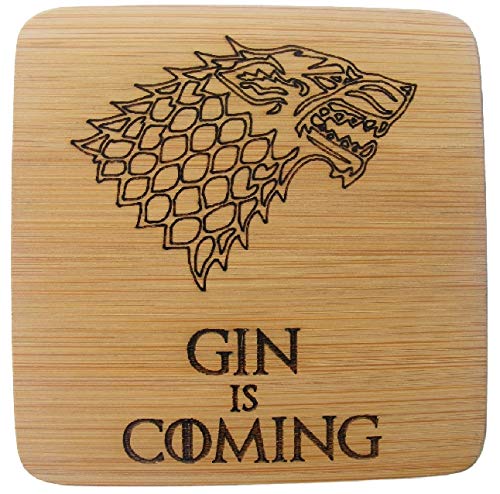 Bambus Gin IS COMING Game of Thrones inspiriert Untersetzer Getränke Matte von FastCraft