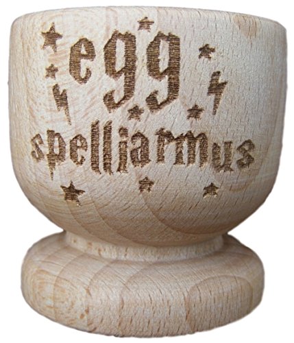 Eierbecher aus Holz von FastCraft, Motiv von Harry Potter inspiriert, als Geschenk für die Hauseinweihung, zum Geburtstag, holz, 2er-Set von FastCraft