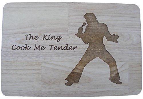 Elvis Presley Schneidebrett mit Lasergravur, König des Rock and Roll, Hartholz-Schneidebrett, Käsebrett, Untersetzer, Love me tender, Gravur, Kochen, Backen, Geschenk, Geschenkidee von FastCraft