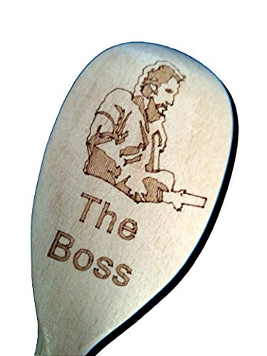Bruce Springsteen inspirierter Holz-Backlöffel, "The Boss", Geschenk für Fans von FastCraft