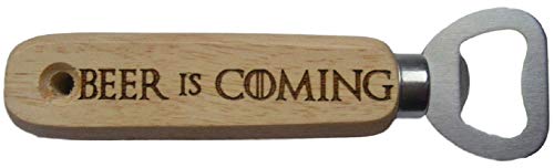 FastCraft Flaschenöffner, Game of Thrones inspiriertes Bier-Is-Coming-Fächer, graviert, Holz, Geschenkidee von FastCraft