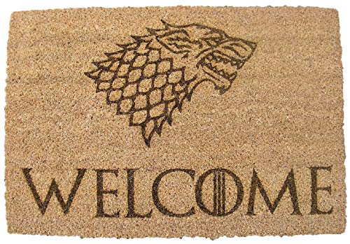 Fastcraft 60 x 40 cm Fußmatte aus Kokosfaser in lasergraviertem Game of Thrones -inspiriertem Design für den Außen- oder Innenbereich, Einweihungsgeschenk von FastCraft