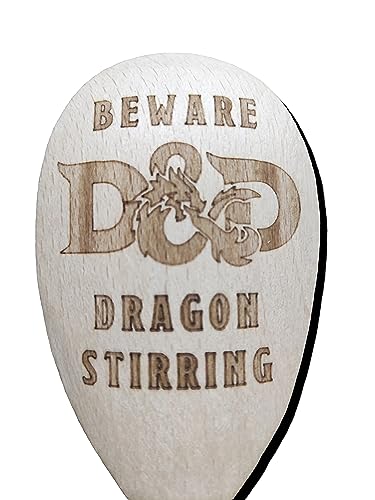 Holz-Backlöffel mit Aufschrift "Beware Dragon Stirring Gift" von FastCraft