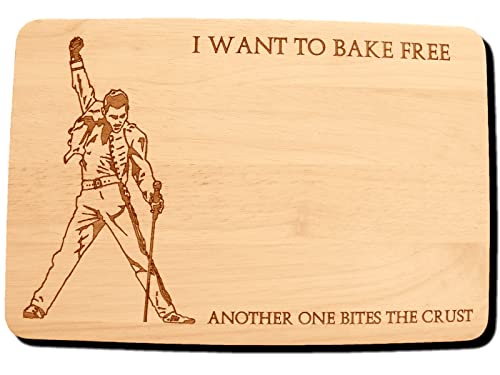 I WANT TO BAKE FREE Freddy QU33N Königin Geschenk Holz Schneidebrett Käsebrett von FastCraft