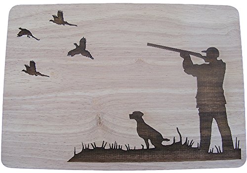 Moorhuhnjagd Schießen Flinte Geschenkidee Holz Schneidebrett Käsebrett Tischset von FastCraft