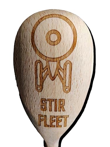 Packung mit 2 Stir Fleet Spoons Space Inspired Wooden Baking Spoon Wood Cooking Present Fan Gift von FastCraft