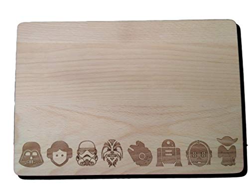 Star Wars inspiriertes Schneidebrett für Käse, 35 x 24 x 1,5 cm von FastCraft