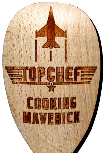 Top Chef Cooking Maverick Holz-Backlöffel Holz Kochen Bäcker Geschenk Fan von FastCraft