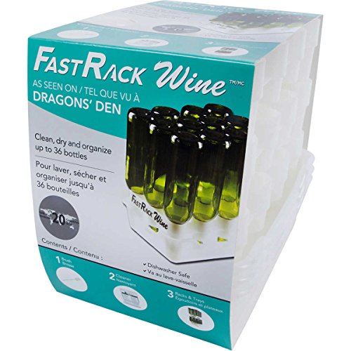 FastFerment FastRack Bomber Tray Weinflaschen-Reinigungs- und Trockengestell, FastRack12 Zwei Regale & Eins, Weiß von FastRack