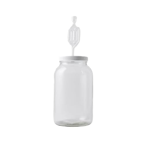 FastRack 4X-QAD4-R06S Weithalsglas mit Deckel und Doppelblasen-Luftverschluss, transparent von FastRack