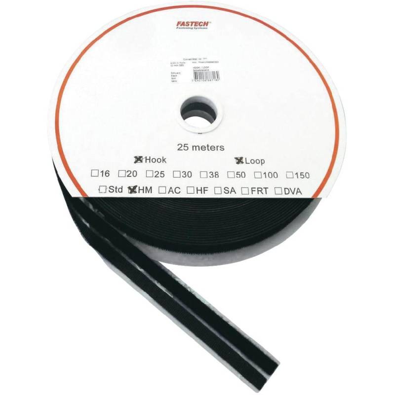 Fastech Sbs Klettband Riemen Schwarz Hotmelt Polyamid Selbstklebend 25 M 10 Mm B-Ware von Fastech