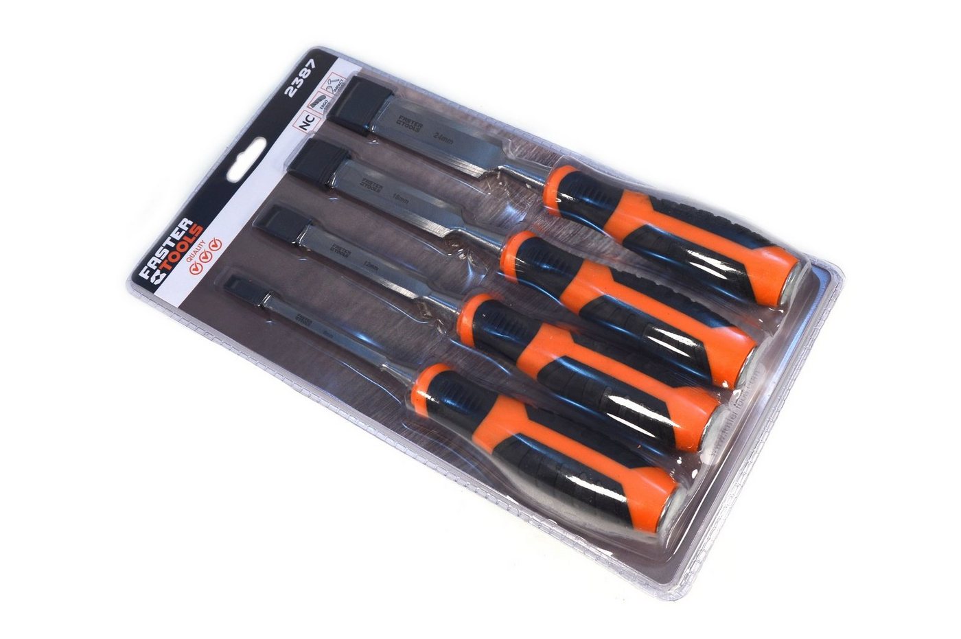 Faster tools Stechbeitel Profi Stechbeitel Set 6-12-18-24mm Stemmeisen Stecheisen Holzbeitel, (1-tlg) von Faster tools