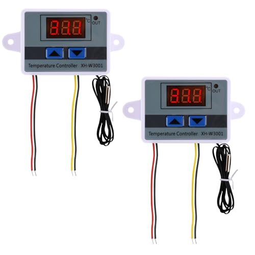 Fastsaw 2 Stück W3001 Temperaturregler DC12V 10A Multifunktions-LED-Digitalthermostat Heiz- und Kühltemperaturregler mit NTC-Sensor -55 ℃ bis 120 ℃ von Fastsaw