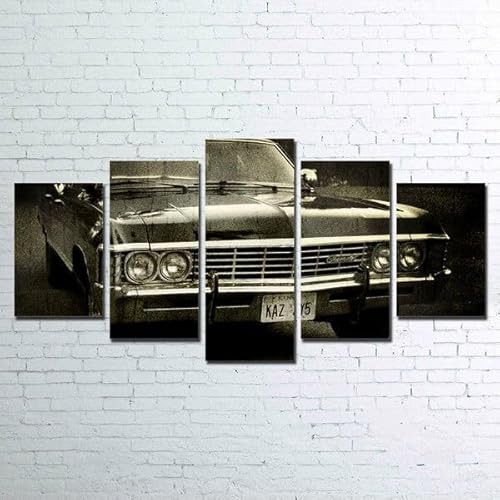 FatAco 5 Stk Kunstdrück Leinwand Wandbilder Ölgemälde SUPERNATURAL CHEV Leinwanddrucke Moderne Gerahmt Gemälde für Home Wanddeko von FatAco