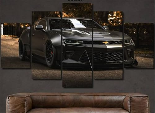 FatAco 5 Stück Chevrole Camaro Bilder Gemälde Modern Home Decor Leinwand Poster Wohnzimmer Modular (Rahmenlos) von FatAco