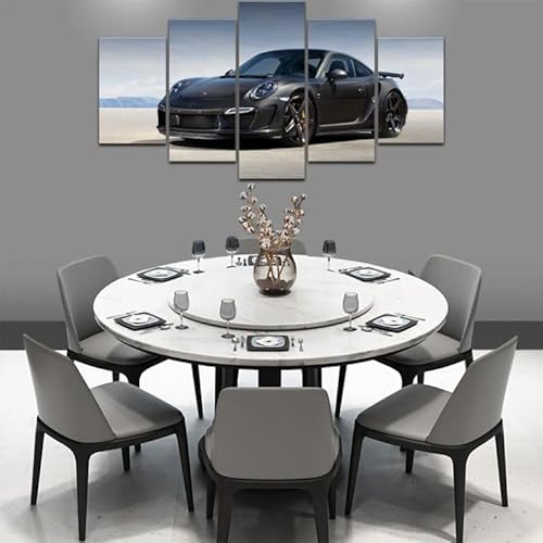 FatAco 5 Stücke Porsch 911 Turb S Leinwand Poster Wanddekoration, Wandkunstdruck Set (Rahmenlos) von FatAco