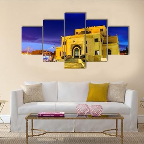 FatAco 5 Stücke Typische Gebäude in Algerien Leinwand Poster Wanddekoration, Wandkunstdruck Set (Rahmenlos) von FatAco