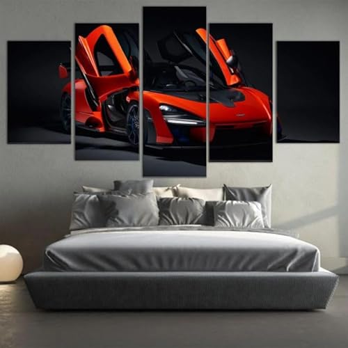 FatAco 5 Teile McLare Senna Die Bilder sind auf Echtholzrahmen montiert. Kunstvoll gedruckte Wandbilder von FatAco