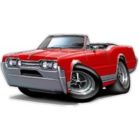 1967 Olds Cutlass Aufkleber Vintage Cartoon Hot Rod Auto Vinyl Wandkunst von FatCatWallGraphics