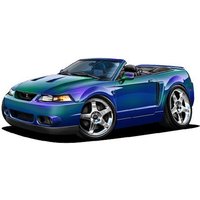 1999-04 Ford Mustang Cobra Mystichrome Cabrio Vinyl Aufkleber Wand Grafik Offiziell Lizensiert von FatCatWallGraphics