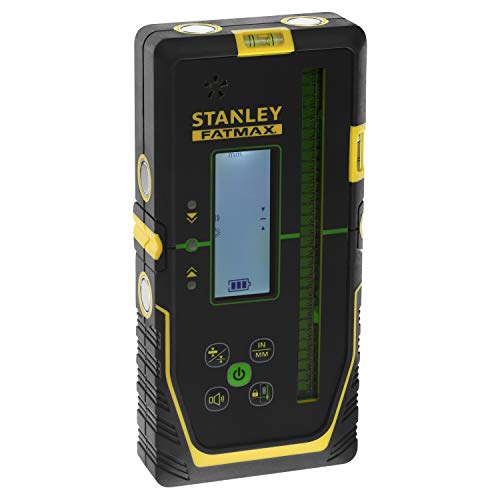 Stanley FatMax Empfänger für Rotationslaser (für grüne Laser, großer Arbeitsbereich: Ø 600 m, Radius 300 m, 2 Genauigkeitsstufen, extra großes Empfängerfenster), Schwarz/Gelb von FatMax