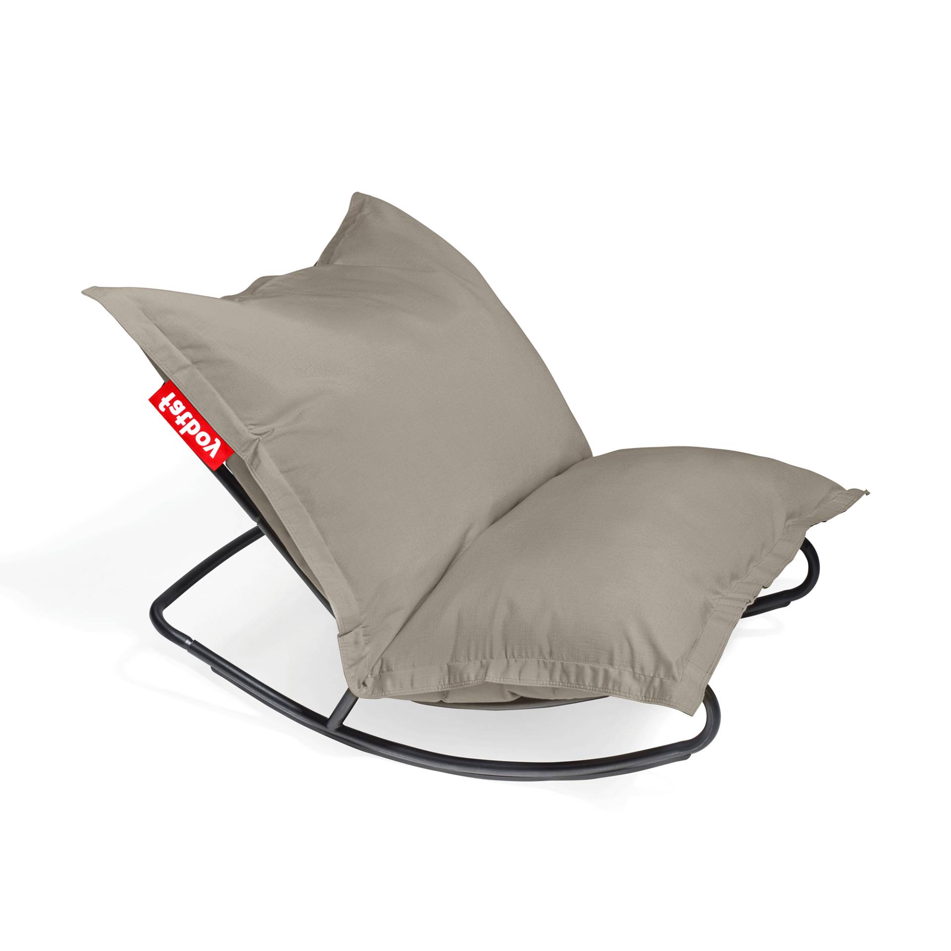 Fatboy - Aktionsset Rock'n Roll + Original Outdoor Sitzsack - grau taupe/wasserdicht/8 Gurtbänder Polyester/LxBxH 180x140x71cm/Gestell galvanisiert un von Fatboy