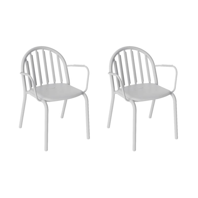 Fatboy - Exklusive Edition Fred's Gartenarmlehnstuhl 2er Set - hellgrau/BxHxT 60x80,5x59,6cm von Fatboy