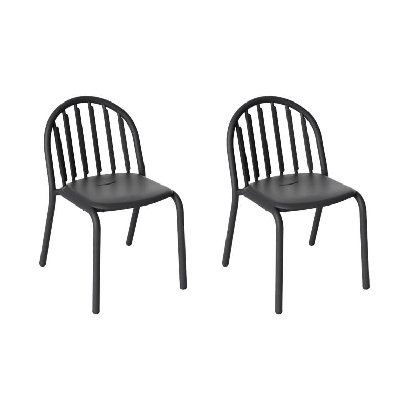 Fatboy - Exklusive Edition Fred's Gartenstuhl 2er Set - anthrazit/BxHxT 52x80,5x59,6cm von Fatboy