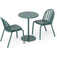 Fatboy - Fred's Outdoor Tisch Ø 60 cm + Stuhl (2er Set), salbeigrün dunkel (Exklusive Edition) von Fatboy