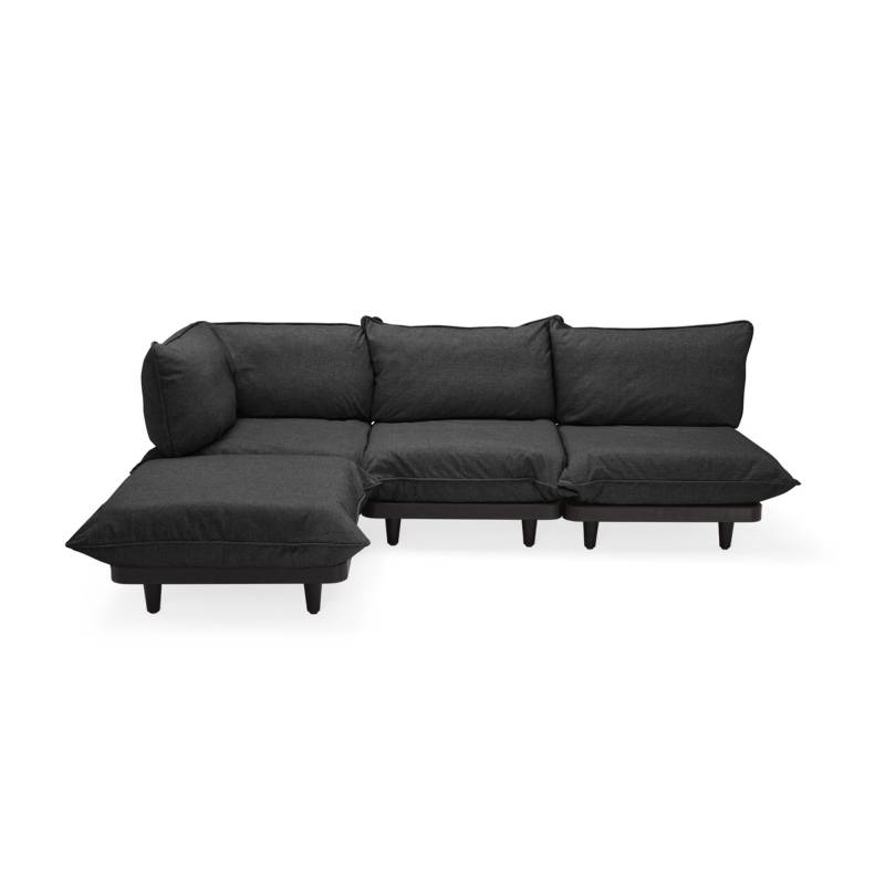 Fatboy - Paletti Outdoor Loungesofa Set Large Links - donnergrau/Axalta pulverbeschichtet/LxBxH 190x100x90cm von Fatboy