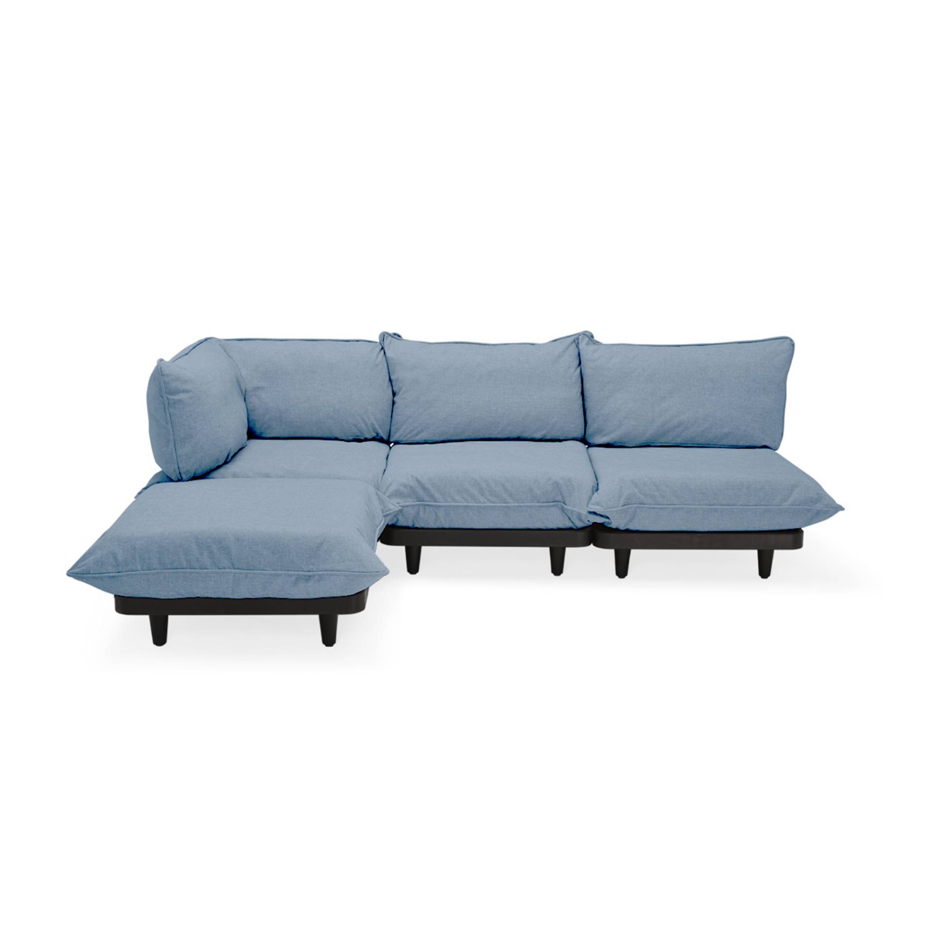 Fatboy - Paletti Outdoor Loungesofa Set Large Links - sturmblau/Axalta pulverbeschichtet/LxBxH 190x100x90cm von Fatboy