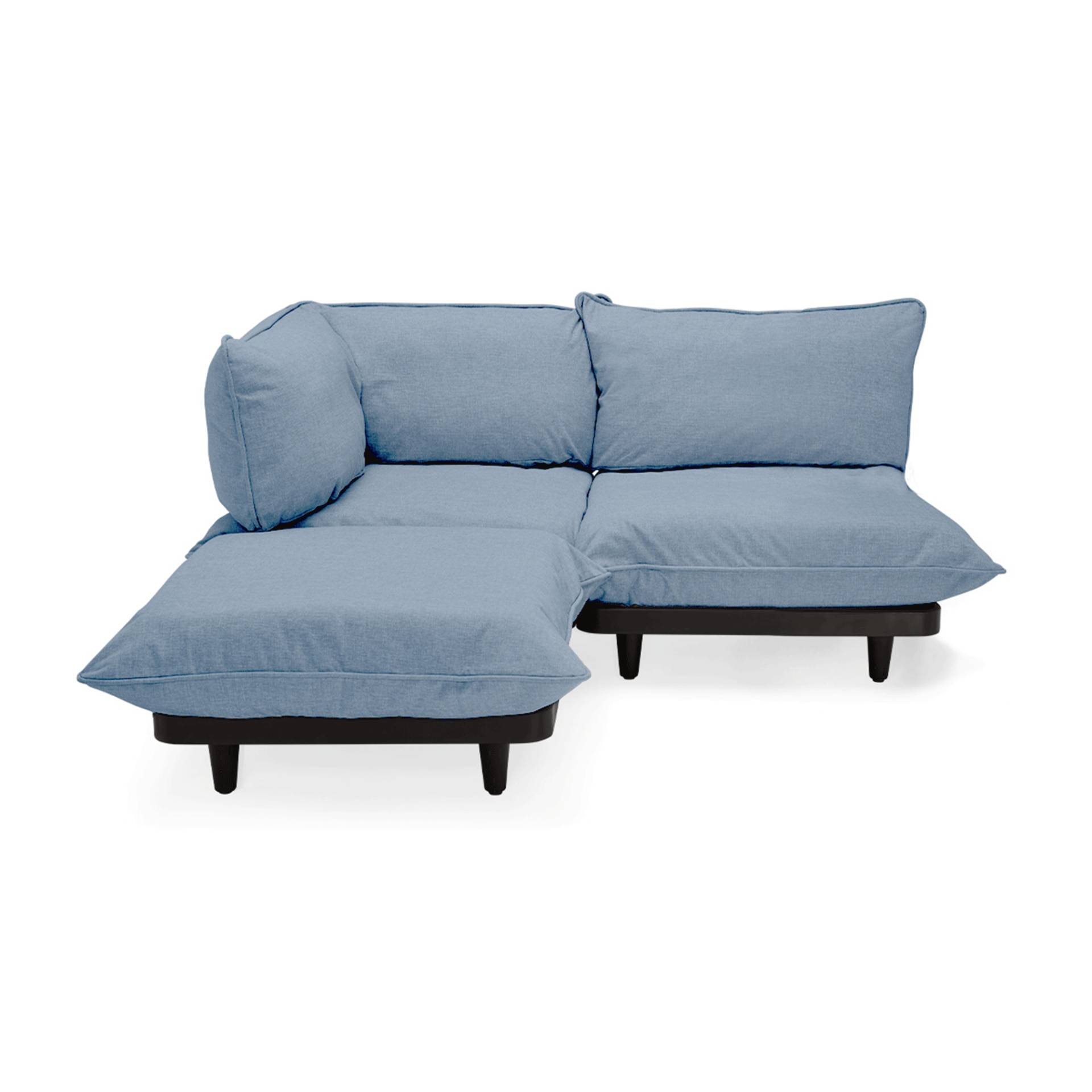 Fatboy - Paletti Outdoor Loungesofa Set Medium Links - sturmblau/Axalta pulverbeschichtet/LxBxH 180x180x90cm von Fatboy