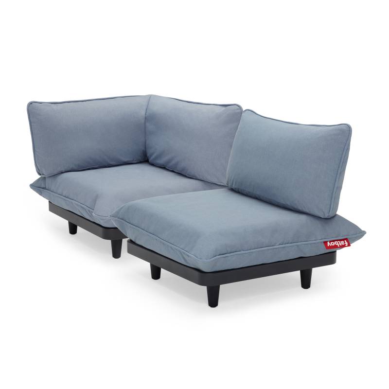 Fatboy - Paletti Outdoor Loungesofa Set Small Links - sturmblau/Axalta pulverbeschichteta/LxBxH 180x90x90cm von Fatboy