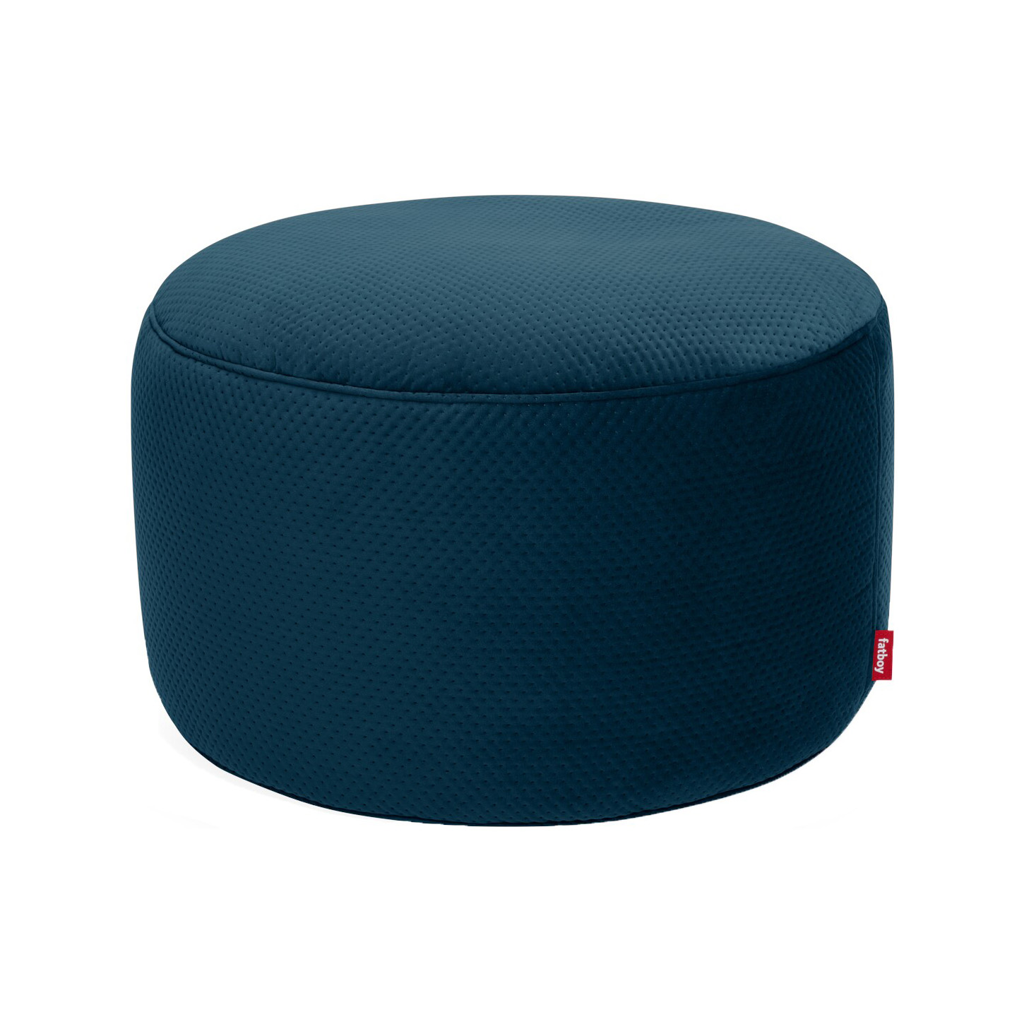 Fatboy - Point L Royal Velvet Pouf/Hocker Samt - deep sea/Samt (recyceltes Polyester)/H 40cm / Ø 70cm von Fatboy