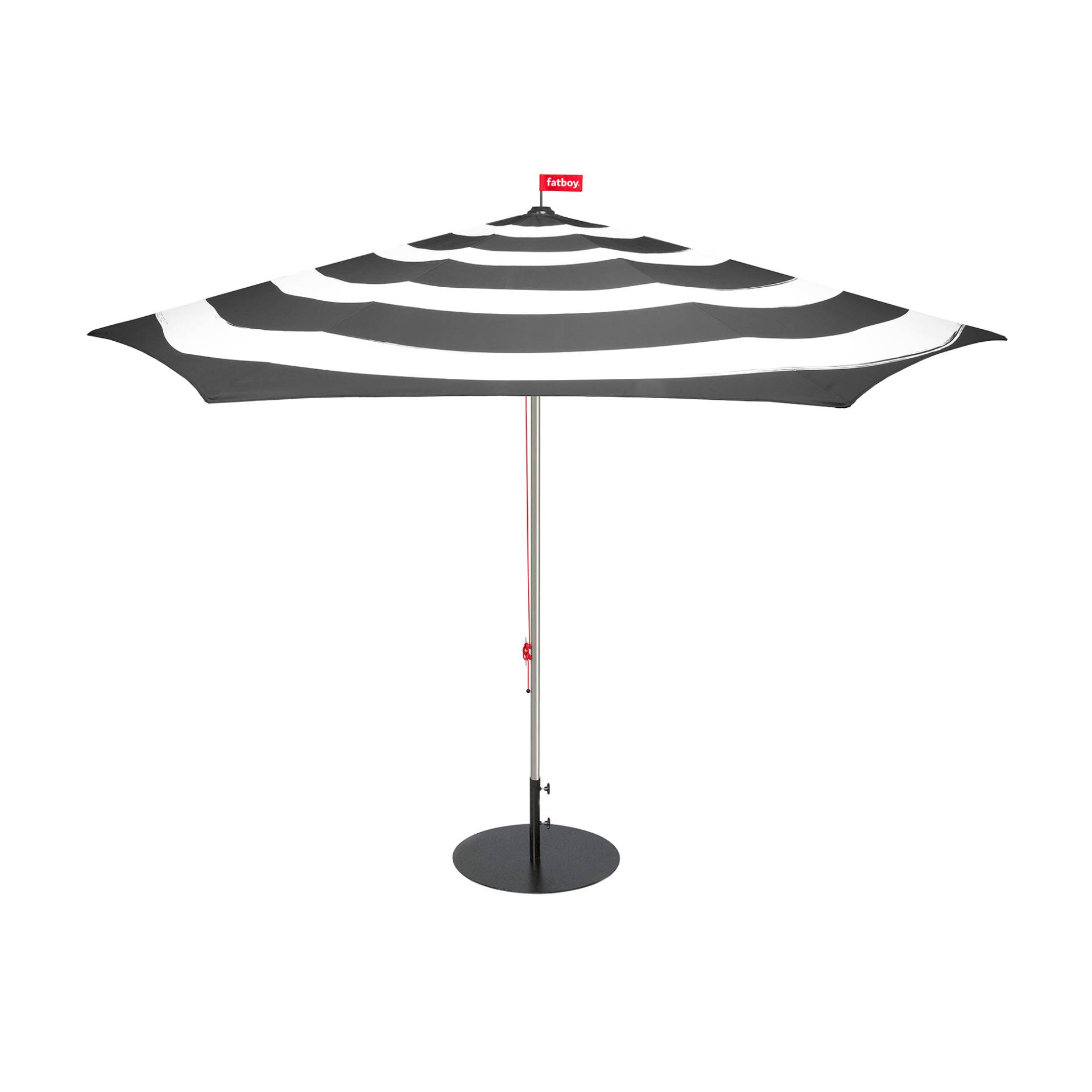 Fatboy - Stripesol Set Sonnenschirm + Ständer - anthrazit/H 280cm x Ø 350cm/Schirmständer schwarz/Ø70cm/25kg von Fatboy