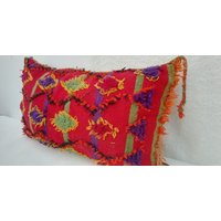 Boujaad Vintage Orange Handgefertigtes Kissen von Fatiartisana