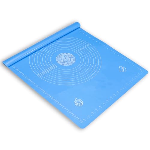 Fatiya Silikon-Backmatte mit Messung, 49,6 x 79,5 cm dick, antihaftbeschichtet, zum Rollen und Kneten, Pizza-Fondant-Krusten-Kruste, Plätzchenmatte von Fatiya
