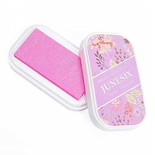 Metallic Pigment Ink Pad, Washable Finger Ink Pads for Kids, Shimmer Scrapbook Craft Ink Pads for Rubber Stamps, Card Making, Paper Wood Fabric, 9.4x5.3cm (Cherry Pink) von Fatiya