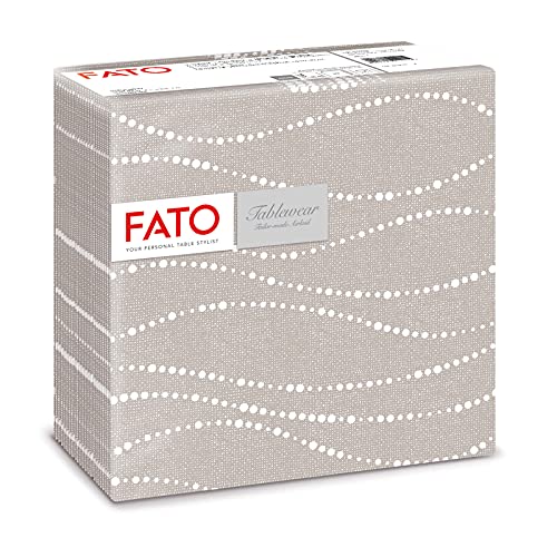 Fato, Trockene Papierservietten, Airlaid, Textileffekt, Packung mit 50 Servietten, Größe 40x40 gefaltet in 4, Turteltaube Perlen Dekoration Fato, Trockene Papierservietten, Airlaid, Textileffekt, Packung mit 50 Servietten, Größe 40x40 gefaltet in 4, Turteltaube Perlen Dekoration von Fato